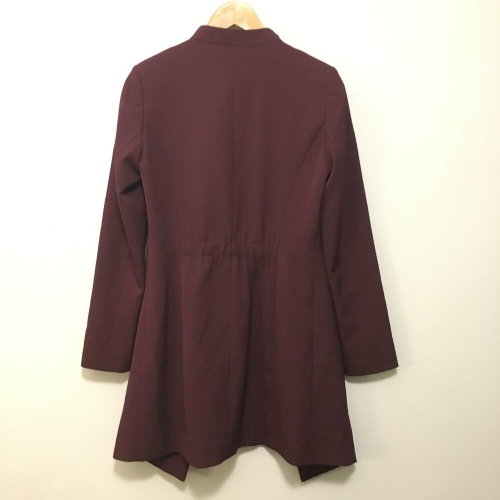 Le Château Long Burgundy Open Front Blazer Cardigan Jacket Size XXS - Picture 3 of 15
